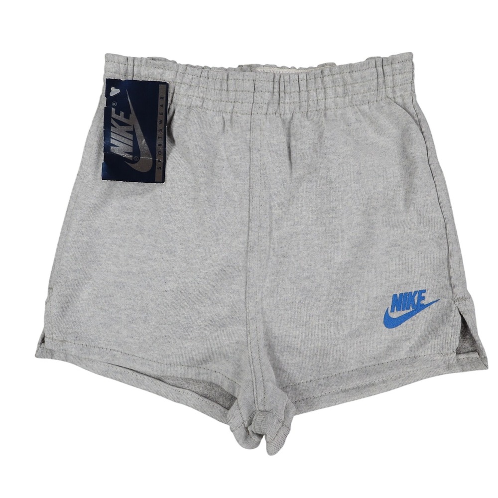 Nike Shorts Boys Size S 8 Vintage 80s Blue Tag Grey Cotton Blend Made in USA NWT